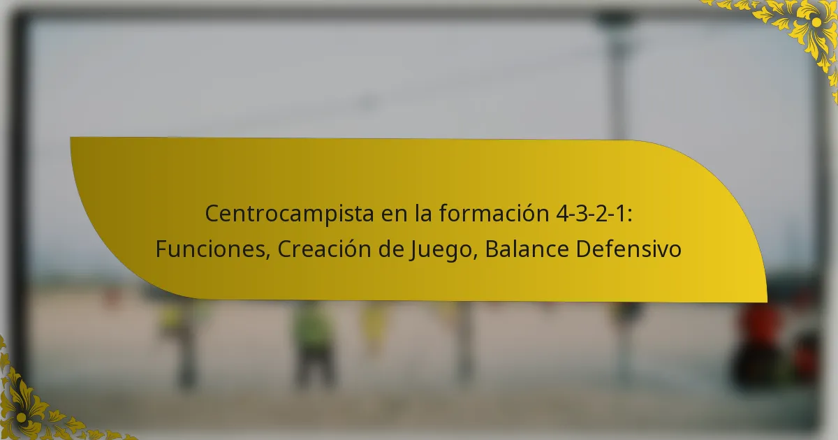Centrocampista en la formación 4-3-2-1: Funciones, Creación de Juego, Balance Defensivo